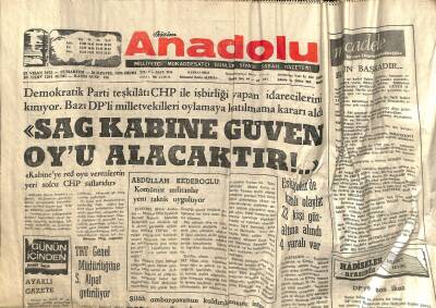 Bizim Anadolu Gazetesi 12 Nisan 1975 - Rizeye Bağlı Ortaköyde 43 Ev 127 Hayvan Yandı - TRT Genel Müdürlüğüne S. Alpat Getiriliyor GZ118150 - 1
