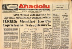 Bizim Anadolu Gazetesi 13 Ocak 1975 - Türkeş : Memleket Ecevit'in Kaprislerine Terkedilemez !.. GZ158712 - Gökçekoleksiyon