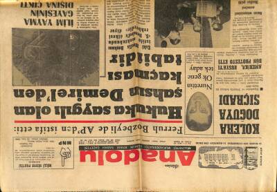 Bizim Anadolu Gazetesi 14 Kasım 1970 - Kolera Doğuya Sıçradı GZ97874 - 1
