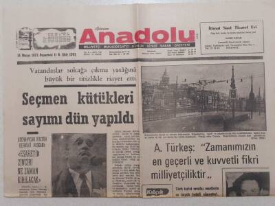 Bizim Anadolu Gazetesi - 14 Mayıs 1973 - Seçmen Kütükleri Sayımı Yapıldı GZ111797 - 1