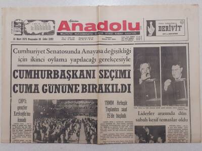 Bizim Anadolu Gazetesi - 15 Mart 1973 - Cumhurbaşkanı Seçimi Cuma Gününe Bırakıldı GZ111801 - 1