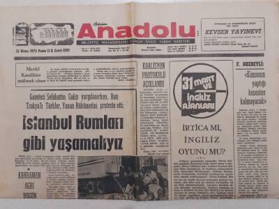Bizim Anadolu Gazetesi - 15 Nisan 1973 - Fenerbahçe Şampiyonluk Ümidini de Kaybetti1-1 GZ111793 - 1