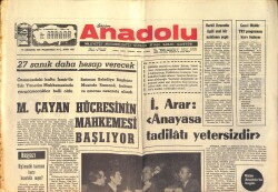 Bizim Anadolu Gazetesi 16 Ağustos 1971 - En Büyük Kupayı Beşiktaş Kazandı - Hacı Bektaş Veli Anılıyor GZ158710 - Gökçekoleksiyon