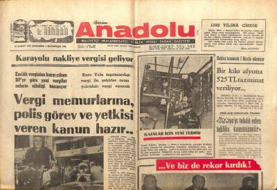 Bizim Anadolu Gazetesi 16 Şubat 1972 - Vergi Memurlarına Polis Görev Ve Yetkisi Veren Kanun Hazır GZ103329 - 2