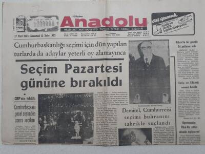 Bizim Anadolu Gazetesi - 17 Mart 1973 - Seçim Pazartesi Gününe Bırakıldı GZ111778 - 1
