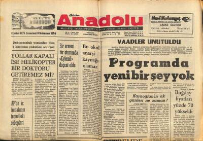 Bizim Anadolu Gazetesi 2 Şubat 1974 - Yugoslavyadan Türkiyeye Bol Miktarda Silah Sokuluyor GZ90163 - 1