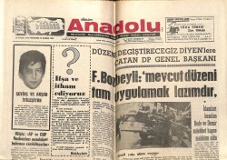 Bizim Anadolu Gazetesi 21 Eylül 1972 - Kennedy'nin Mezarı Üzerinden İntihar Etti - Zeki Müren İzmir Belediye Başkanı İle, Müren'in 15 Milyonu GZ143353 - 1