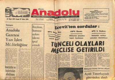 Bizim Anadolu Gazetesi 22 Mart 1974 - Amerika Barzaniye 10 Savaş Uçağı Verdi GZ90141 - 1