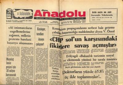 Bizim Anadolu Gazetesi 24 Mayıs 1974 - Mazıdağ Fosfat Projesi İçin 30 Milyon Harcanacak GZ90146 - 1