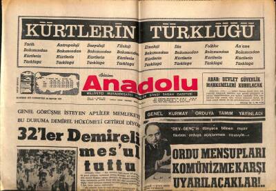 Bizim Anadolu Gazetesi 24 Nisan 1971 - Ermeniler Türklüğü Tahkir Ediyor GZ90148 - 1