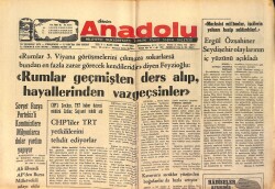Bizim Anadolu Gazetesi 24 Temmuz 1975 - Mısır'da Barış Gücünün Görev Süresi Uzatılıyor GZ158718 - Gökçekoleksiyon