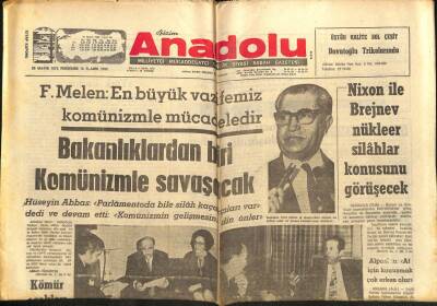 Bizim Anadolu Gazetesi 25 Mayıs 1972 - İşbankası Şubesi Soyulmak İstendi GZ83837 - 1