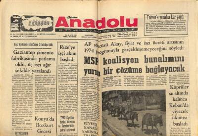 Bizim Anadolu Gazetesi 25 Mayıs 1974 - Süveyş Kanalı Yakında Trafiğe Açılacak GZ90147 - 1