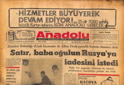 Bizim Anadolu Gazetesi 26 Ekim 1970 - Kolera Bakanlar Kuruluna Geldi GZ86841 - 1