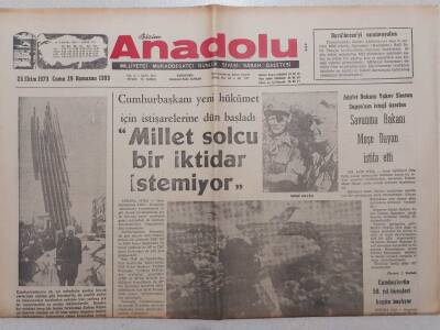 Bizim Anadolu Gazetesi - 26 Ekim 1973 - Korutürk Millet Solcu Bir İktidar İstemiyor GZ111811 - 1