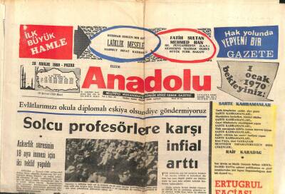 Bizim Anadolu Gazetesi 28 Aralık 1969 - Solcu Profesörlere Karşı İnfial Arttı GZ103356 - 1