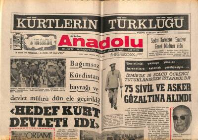 Bizim Anadolu Gazetesi 29 Nisan 1971 - Kalp Krizi Geçiren İnönü İstirahatta - MNP Davası Tehir Edildi GZ90153 - 1