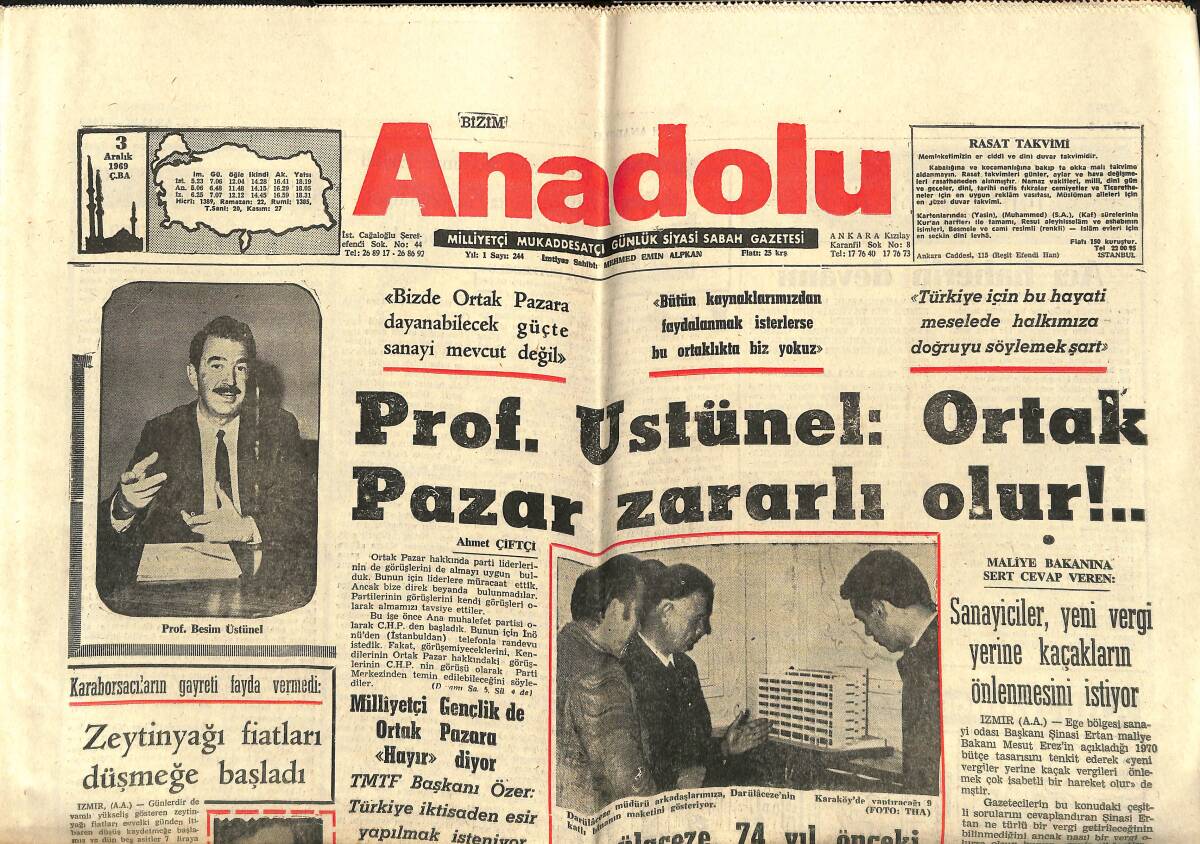 Bizim Anadolu Gazetesi 3 Aralık 1969 - 2000 Köy Daha İmam-Hatibe Kavuşuyor - Pele, Santos Onu Geri Çevirmişti GZ140705 - 1
