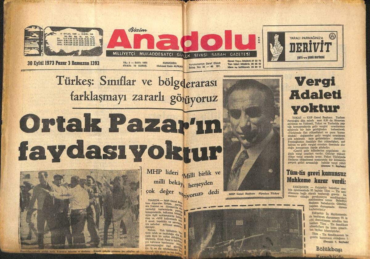 Bizim Anadolu Gazetesi 30 Eylül 1973 - Bülent Ecevit'in Dayak Yememesi İçin Yeni Tedbirler Alındı - Ahmet Karabacak Dün Tevkif Edildi! GZ140674 - 1