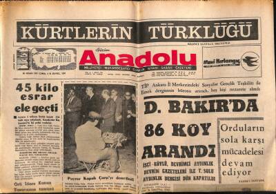 Bizim Anadolu Gazetesi 30 Nisan 1971 - Diyarbakırda 86 Köy Arandı GZ90114 - 1