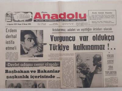 Bizim Anadolu Gazetesi - 5 Ağustos 1973 - Türkeş Vurguncu Var Oldukça Türkiye Kalkınamaz GZ111795 - 1