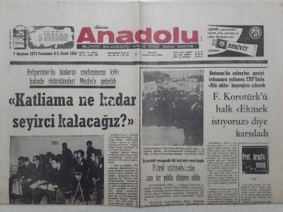 Bizim Anadolu Gazetesi - 7 Haziran 1973 - Korutürkü Halk Ekmek İstiyoruz Diye Karşıladı GZ111780 - 1