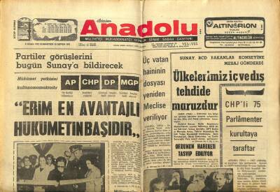 Bizim Anadolu Gazetesi 8 Nisan 1972 - Yalovada 380 Masum Türk Camiye Kilitlenerek Yakıldı GZ97886 - 1