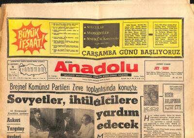 Bizim Anadolu Gazetesi 9 Haziran 1969 - İstanbul Üniversitesinde İmtihanlar Polis Kordonu Altında Bu Sabah Başlıyor GZ109688 - 1