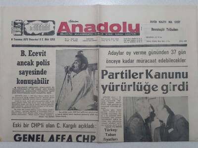 Bizim Anadolu Gazetesi - 9 Temmuz 1973 - Partiler Kanunu Yürürlüğe Girdi GZ111788 - 1