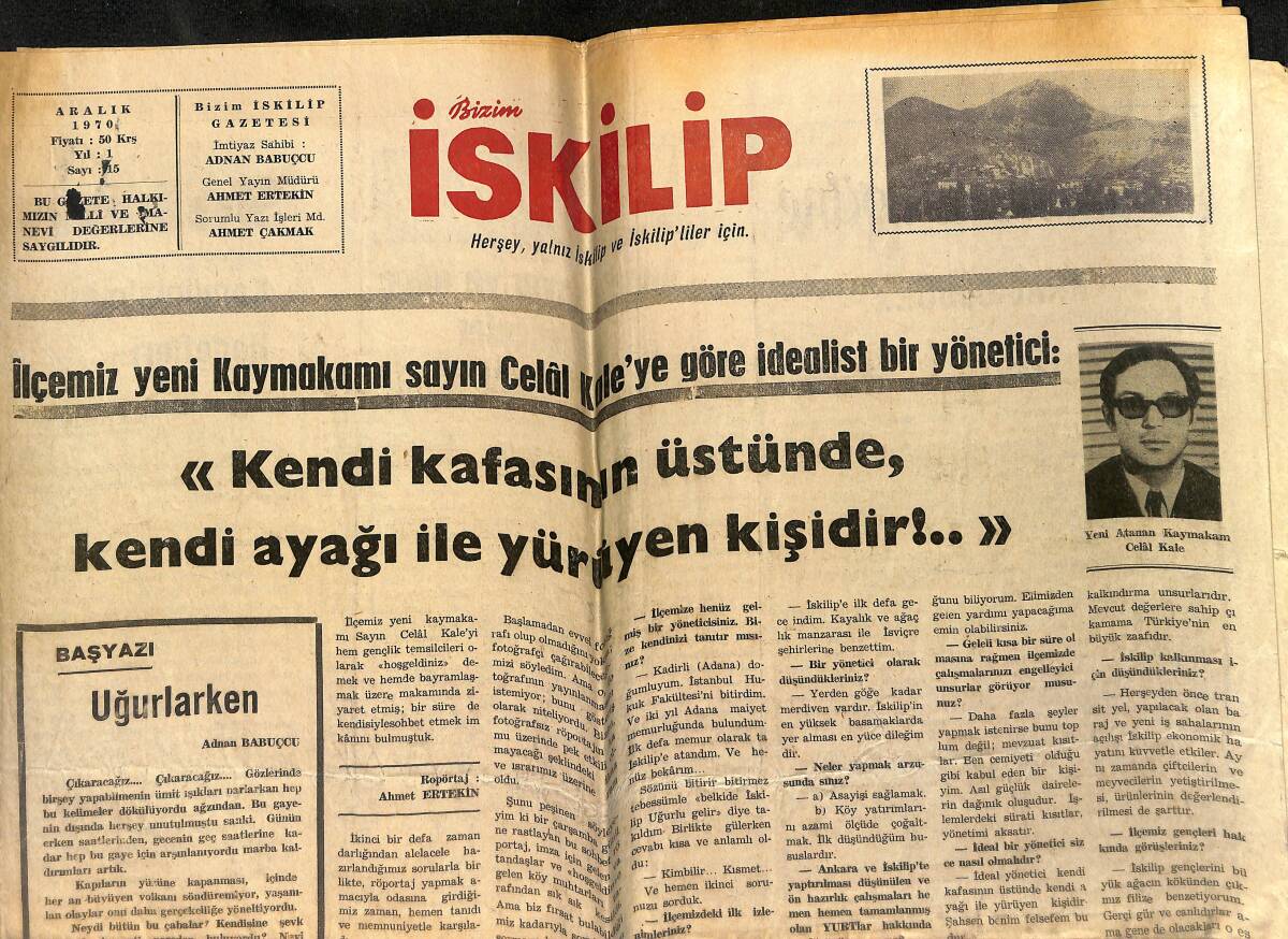 Bizim İskilip Gazetesi Aralık 1970 - Ambarcı Köyü Betonarme Bir Camiye Kavuştu - Celal Kale, İlçemizin Yeni Kaymakamı GZ153563 - 1