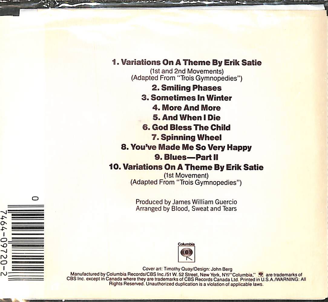 Blood, Sweat And Tears ‎– Blood, Sweat And Tears CD (İkinci El) CD5815 - 2