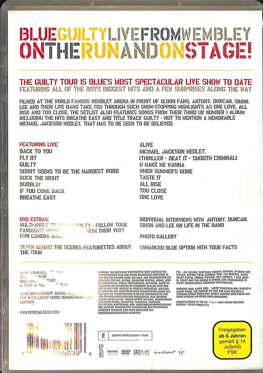 Blue Guilty - Live From Wembley DVD Film (İkinci El) DVD2798 - 2
