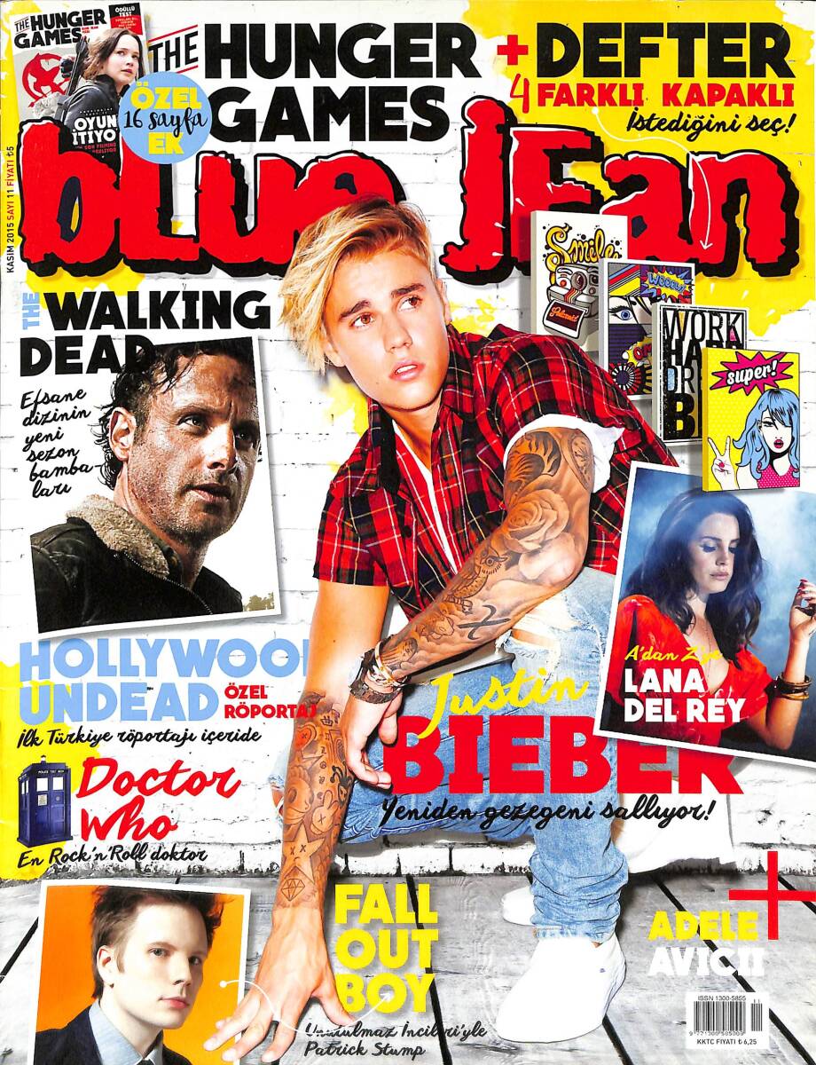 Blue Jean Dergisi Kasım 2015 Sayı: 11 – Justin Bieber –The Walking Dead– Adele – Lana Del Rey – One Direction – Justin Bieber 