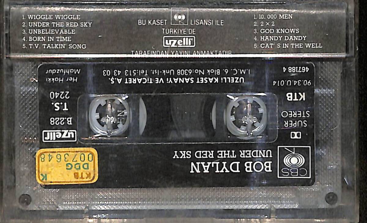 Bob Dylan - Under The Red Sky Kaset (İkinci El Kaset) KST29815 - 2