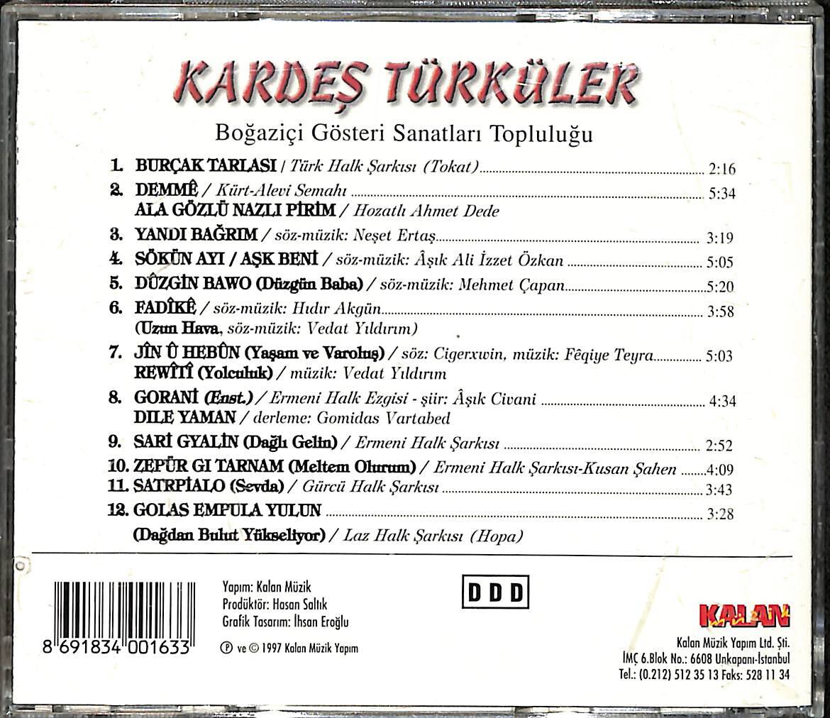 Boğaziçi Gösteri Sanatları Topluluğu - Kardeş Türküler CD (İkinci El) CD3964 - 2