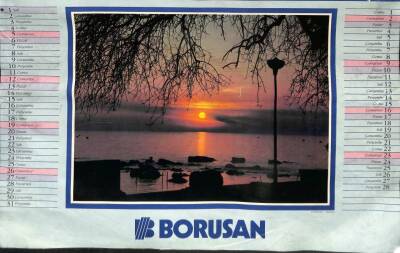 BORUSAN 1985 Yılı Büyük Boy Duvar Takvimi (Bütün Aylar Mevcuttur) NDR67169 - 2