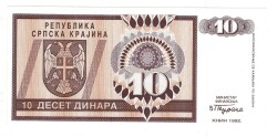Bosna Hersek 10 Dinara 1992 ÇİL *Özel Seri* YKP8202 - 2
