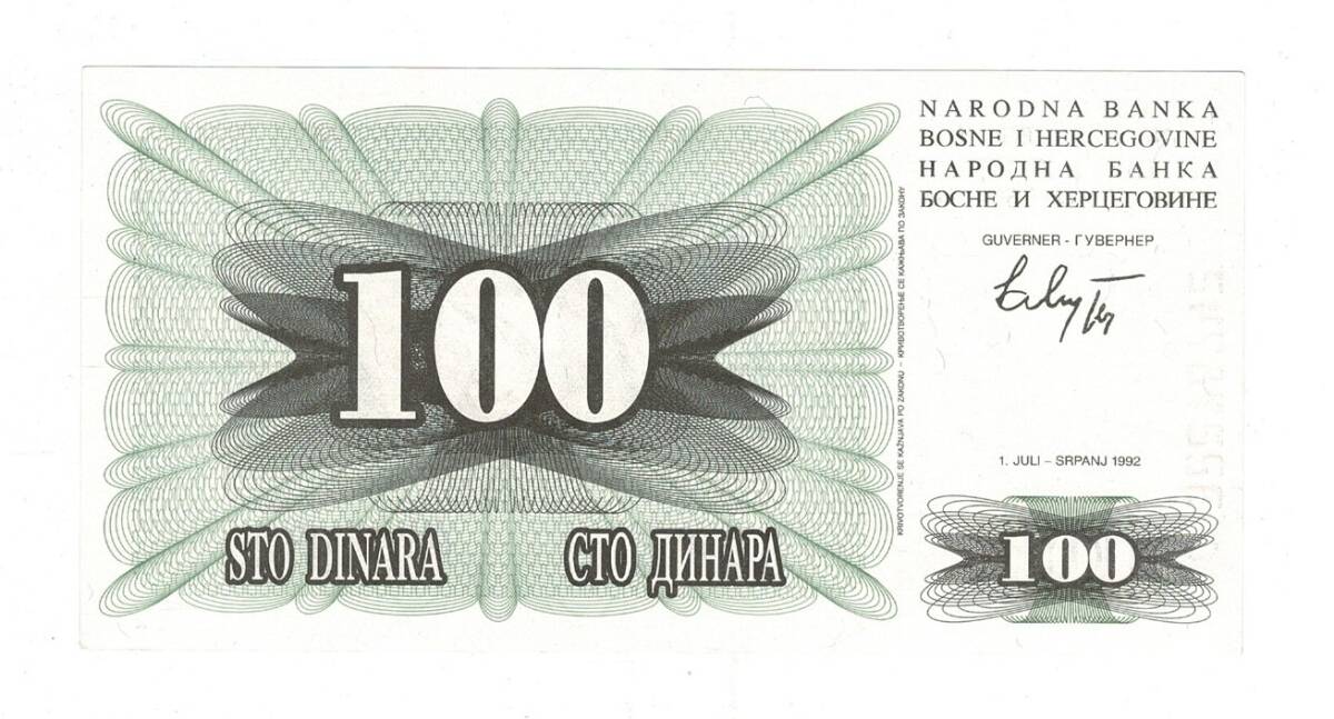 Bosna Hersek 100 Dinara 1992 ÇİL YKP8220 - 3