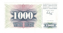 Bosna Hersek 1000 Dinara 1992 ÇİL YKP8294 - 3