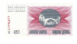 Bosna Hersek 50 Dinara 1992 ÇİL YKP8293 - 2