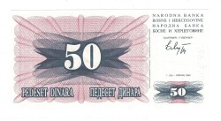Bosna Hersek 50 Dinara 1992 ÇİL YKP8293 - 3