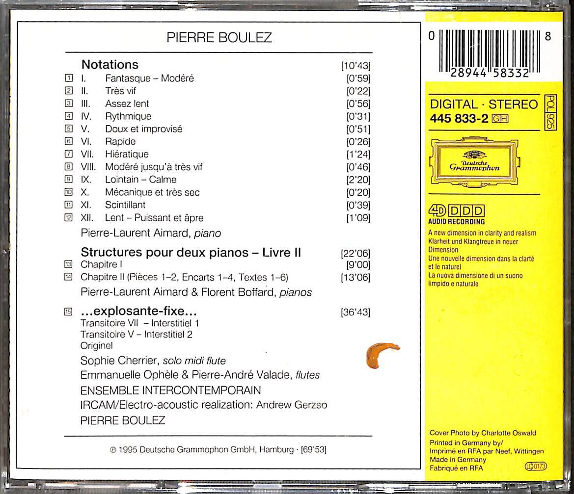 Boulez: Notations; Structures; explosante-fixe CD (İkinci El) CD4878 - 2