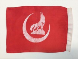 Bozkurt Temalı Eski Kumaş Bayrak AKS1198 - Gökçekoleksiyon