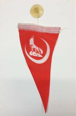 Bozkurt Temalı Eski Kumaş Flama Bayrak AKS1200 - 2