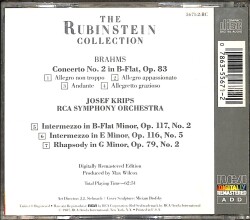 Brahms - Concerto No.2 Rhapsody, Op. 79 No.2 - 2 Intermezzos CD (İkinci El) CD5429 - 2