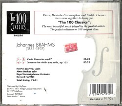 Brahms - Concerto Pour Violon - Double Concerto CD (İkinci El) CD4066 - 2