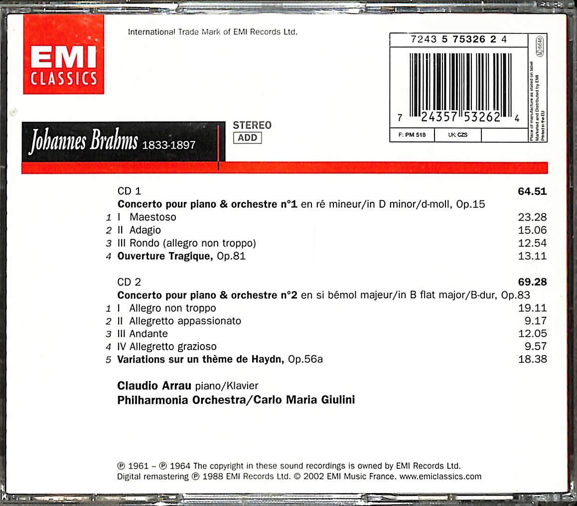 Brahms: Piano Concertos; Haydn Variations; Tragic Overture CD (İkinci El) CD5294 - 2