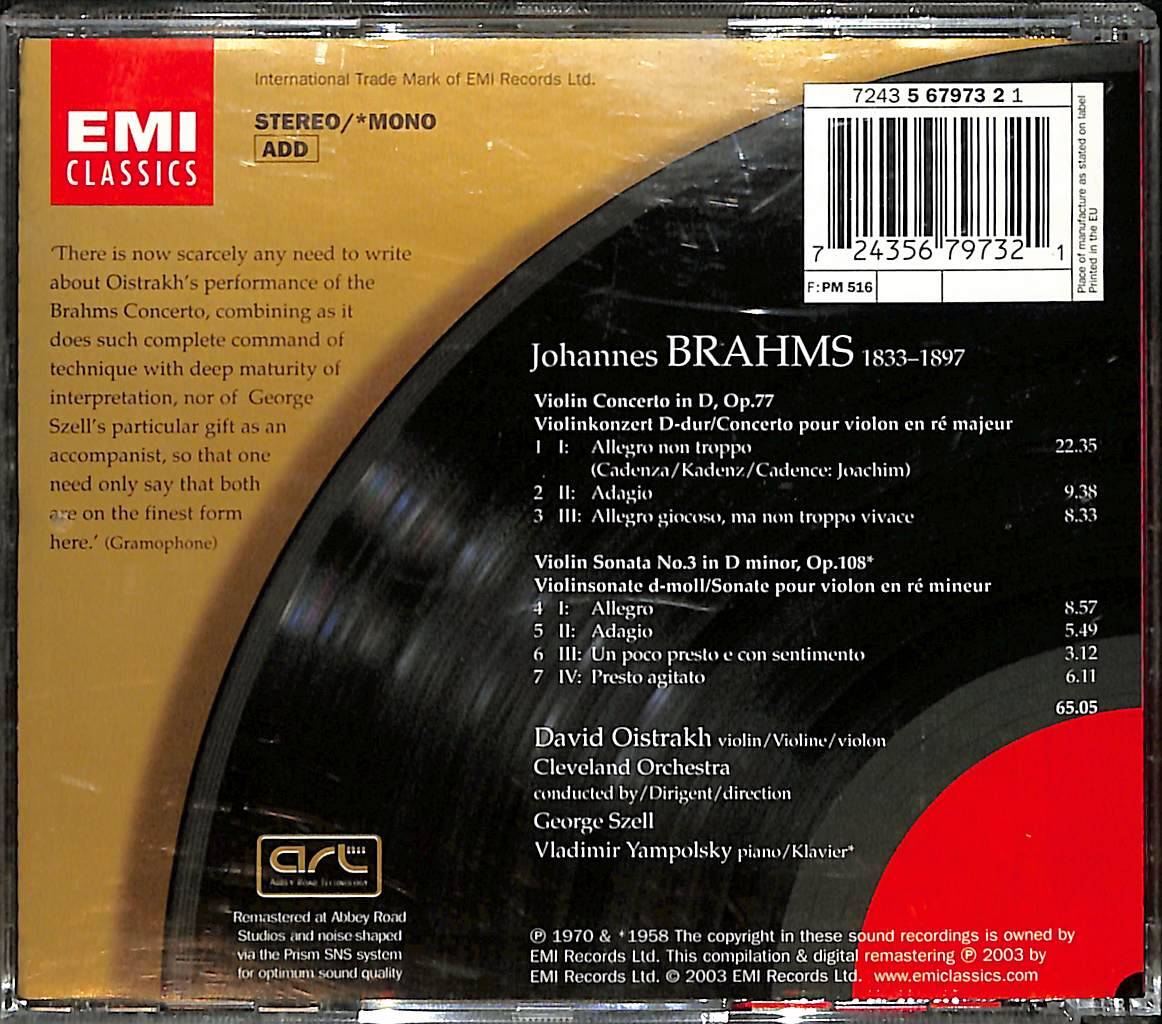 Brahms - Violin Concerto & Violin Sonata No. 3 CD (İkinci El) CD5309 - 2