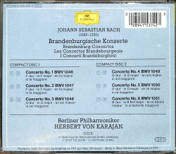 Brandenburgische Konzerte - Bach - Karajan - Berliner Philharmoniker CD (İkinci El) CD3862 - 2
