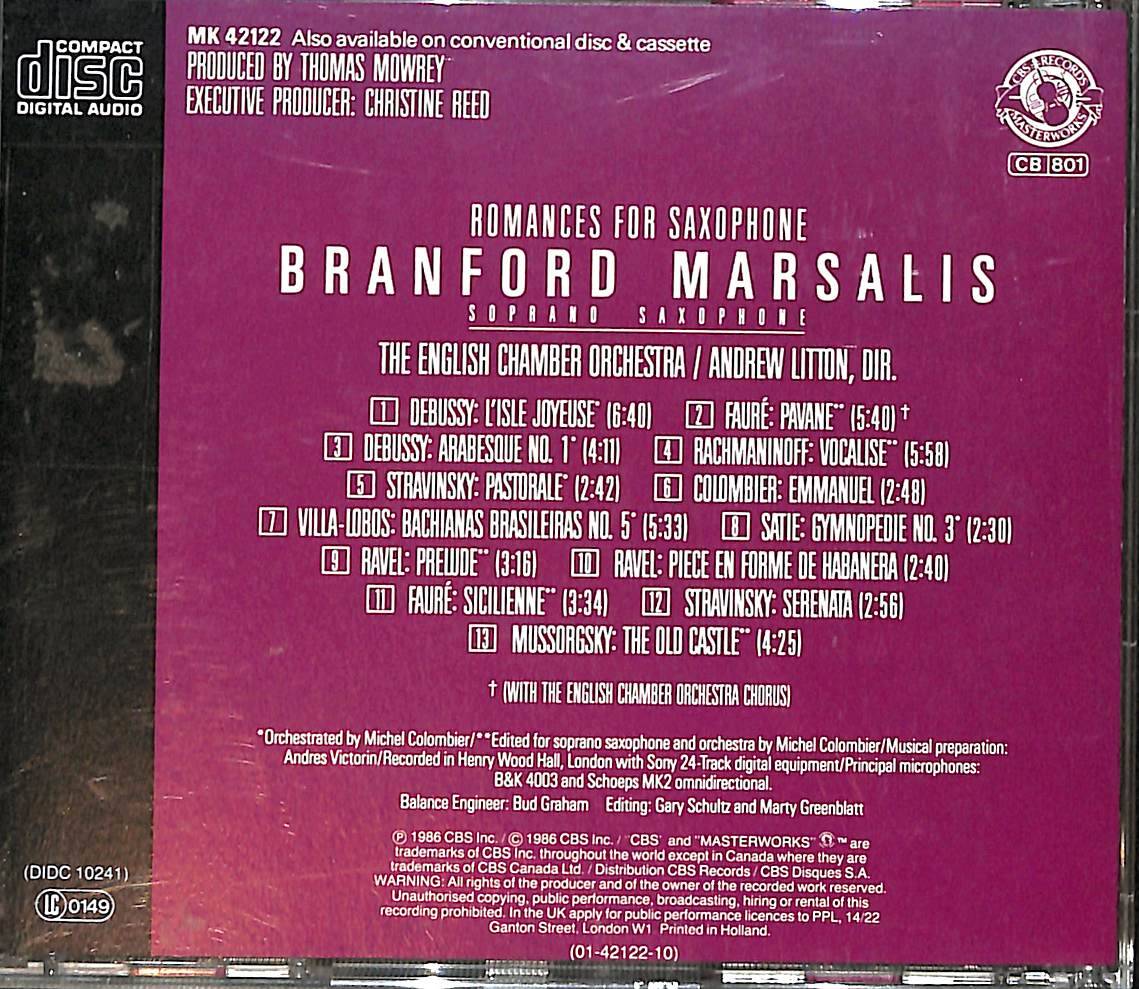 Branford Marsalis - Romances For Saxophone CD (İkinci El) CD4142 - 2